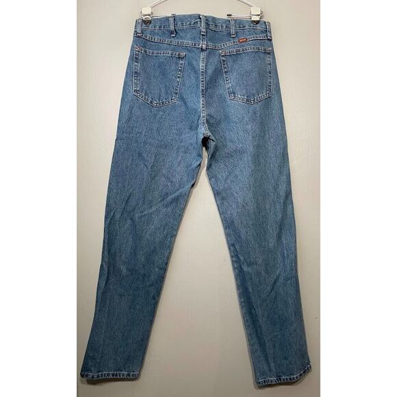 Vintage Rustler Mens Size 36X34 Blue Jeans Denim Western Cowboy Rodeo Taper - Picture 4 of 7